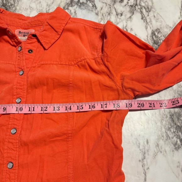 🎉😀CLEARANCE SALE!!😀🎉ANTHROPOLOGIE Holding Horses Orange Corduroy Shirt - Picture 7 of 8